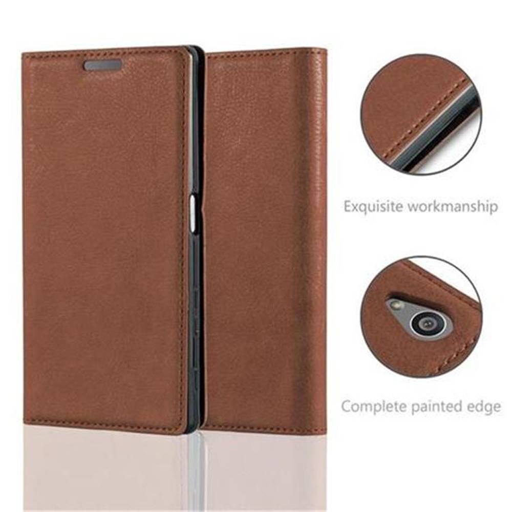 Cadorabo Hülle für Sony Xperia Z5 Schutz Hülle in Braun Handyhülle Etui Case Cover Magnetverschluss