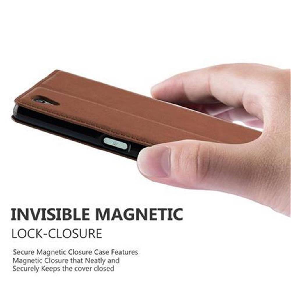 Cadorabo Hülle für Sony Xperia Z5 Schutz Hülle in Braun Handyhülle Etui Case Cover Magnetverschluss