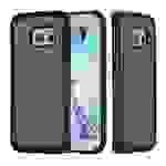 Cadorabo Hülle für Samsung Galaxy S6 EDGE Schutzhülle in Grau Outdoor Hülle Hybrid Hard Case Etui Heavy Duty Design