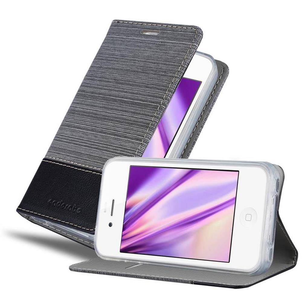 Cadorabo Hülle für Apple iPhone 4 / 4S Schutzhülle in Grau Handy Hülle Etui Book Case Cover