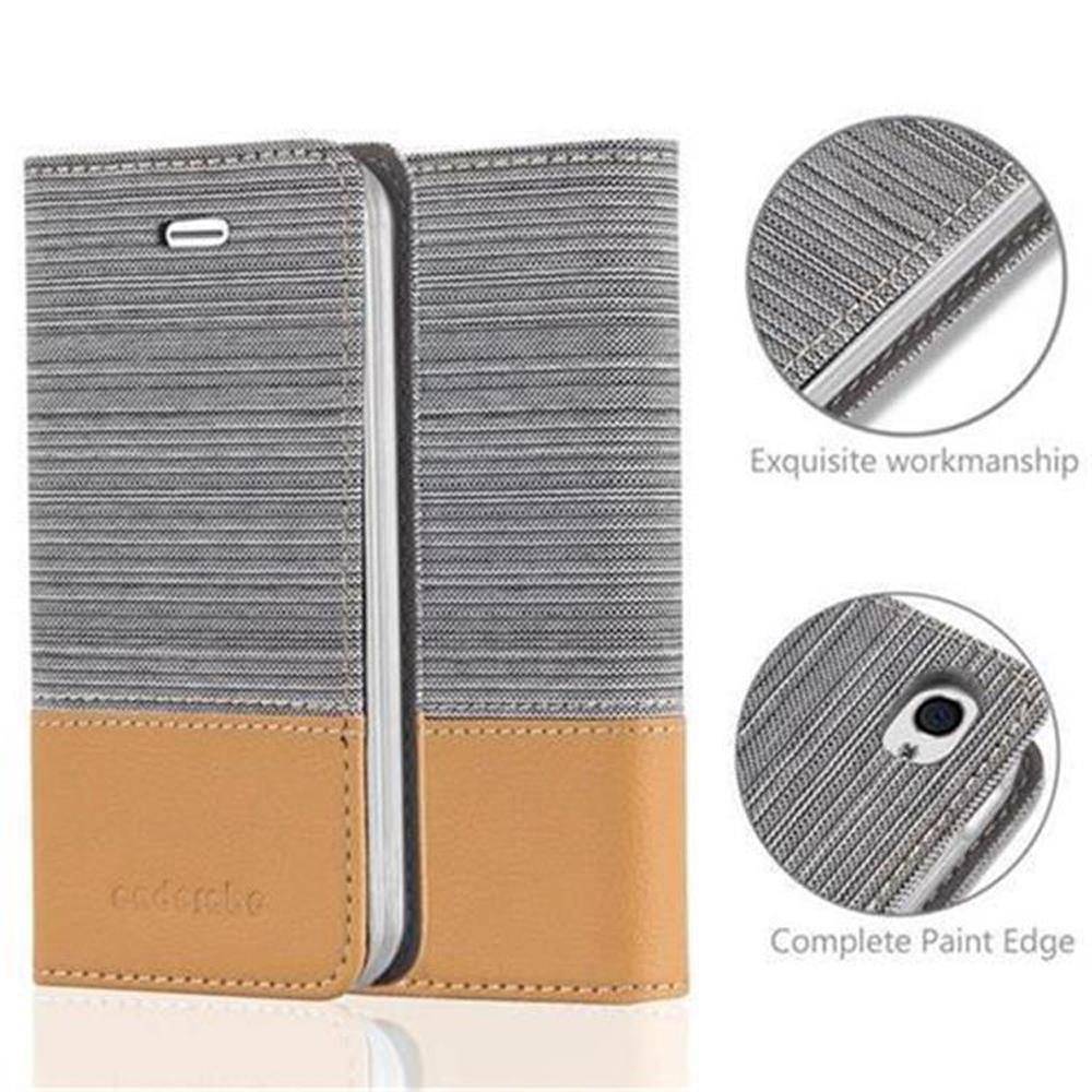 Cadorabo Hülle für Apple iPhone 4 / 4S Schutzhülle in Grau Handy Hülle Etui Book Case Cover