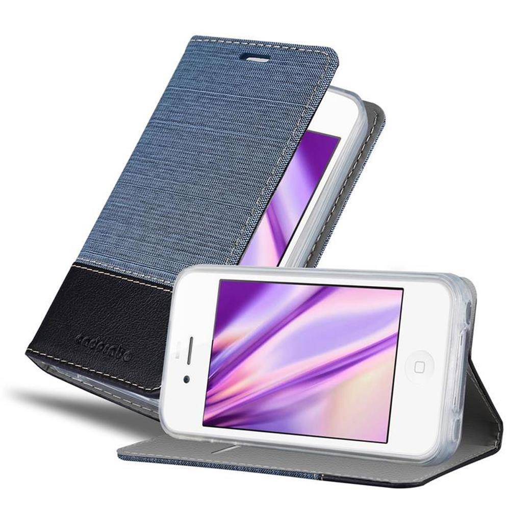 Cadorabo Hülle für Apple iPhone 4 / 4S Schutzhülle in Blau Handy Hülle Etui Book Case Cover