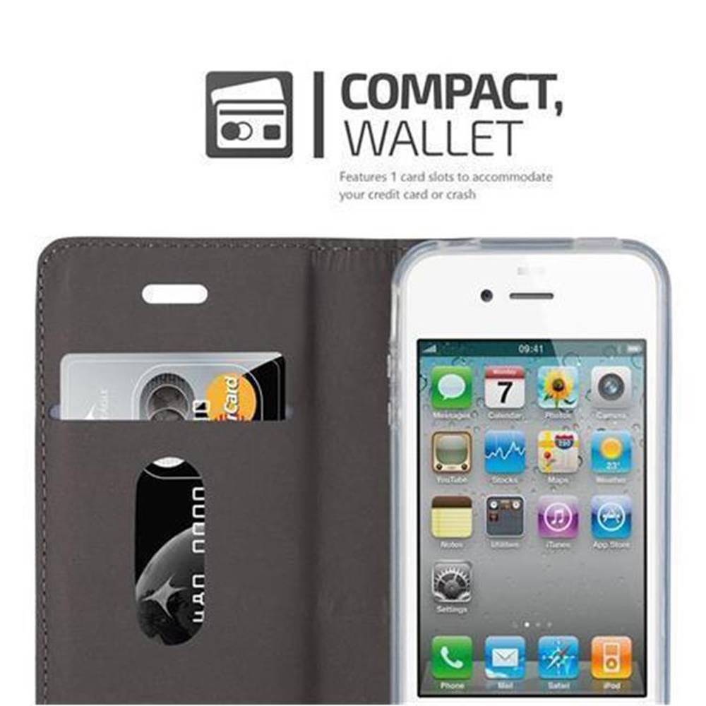 Cadorabo Hülle für Apple iPhone 4 / 4S Schutzhülle in Blau Handy Hülle Etui Book Case Cover
