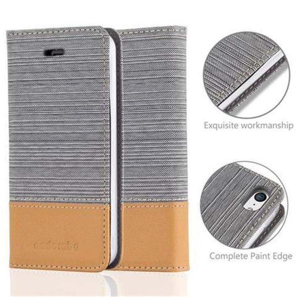 Cadorabo Hülle für Apple iPhone 5C Schutzhülle in Grau Handy Hülle Etui Book Case Cover