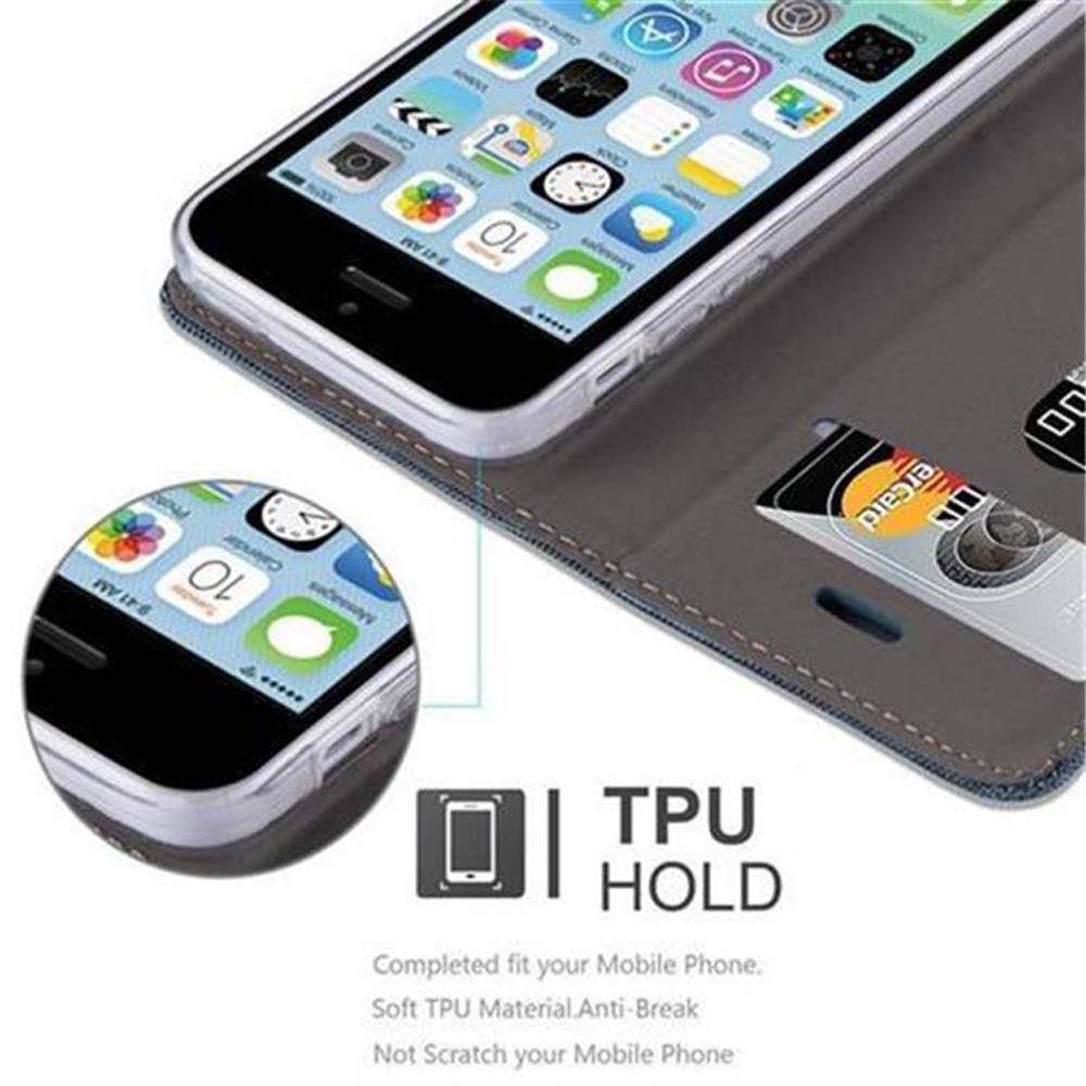 Cadorabo Hülle für Apple iPhone 5C Schutzhülle in Blau Handy Hülle Etui Book Case Cover
