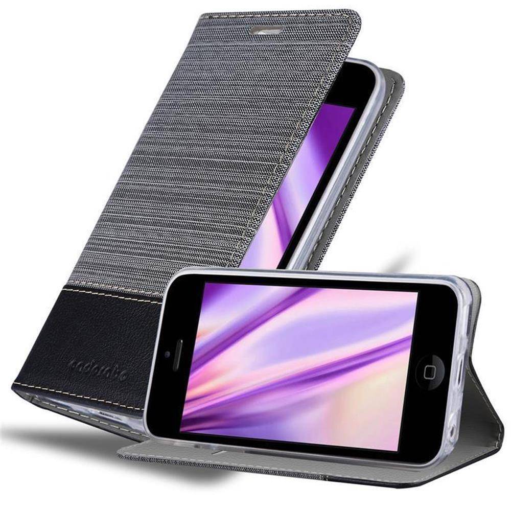 Cadorabo Hülle für Apple iPhone 5C Schutzhülle in Grau Handy Hülle Etui Book Case Cover