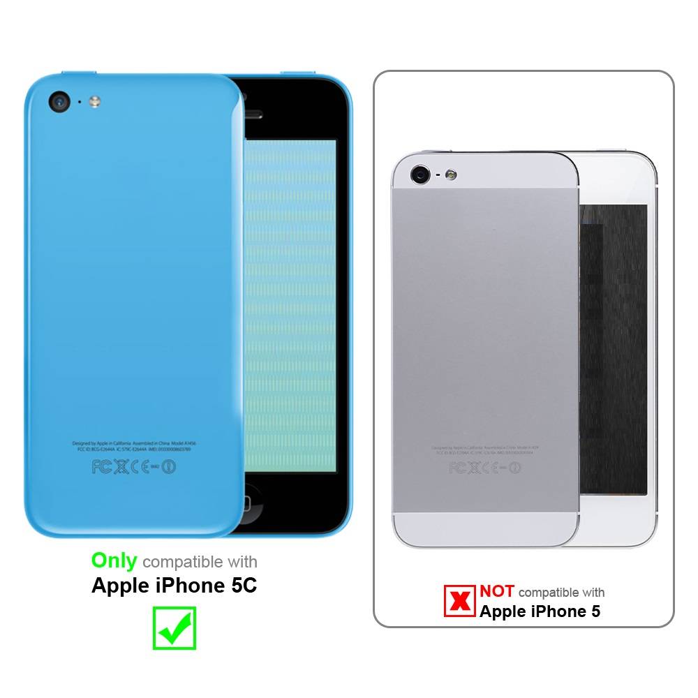 Cadorabo Hülle für Apple iPhone 5C Schutzhülle in Grau Handy Hülle Etui Book Case Cover
