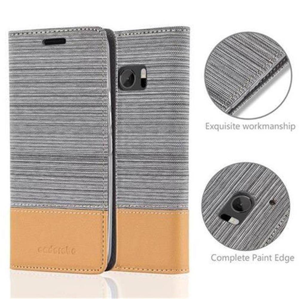 Cadorabo Hülle für HTC ONE M10 Schutzhülle in Grau Handy Hülle Etui Book Case Cover