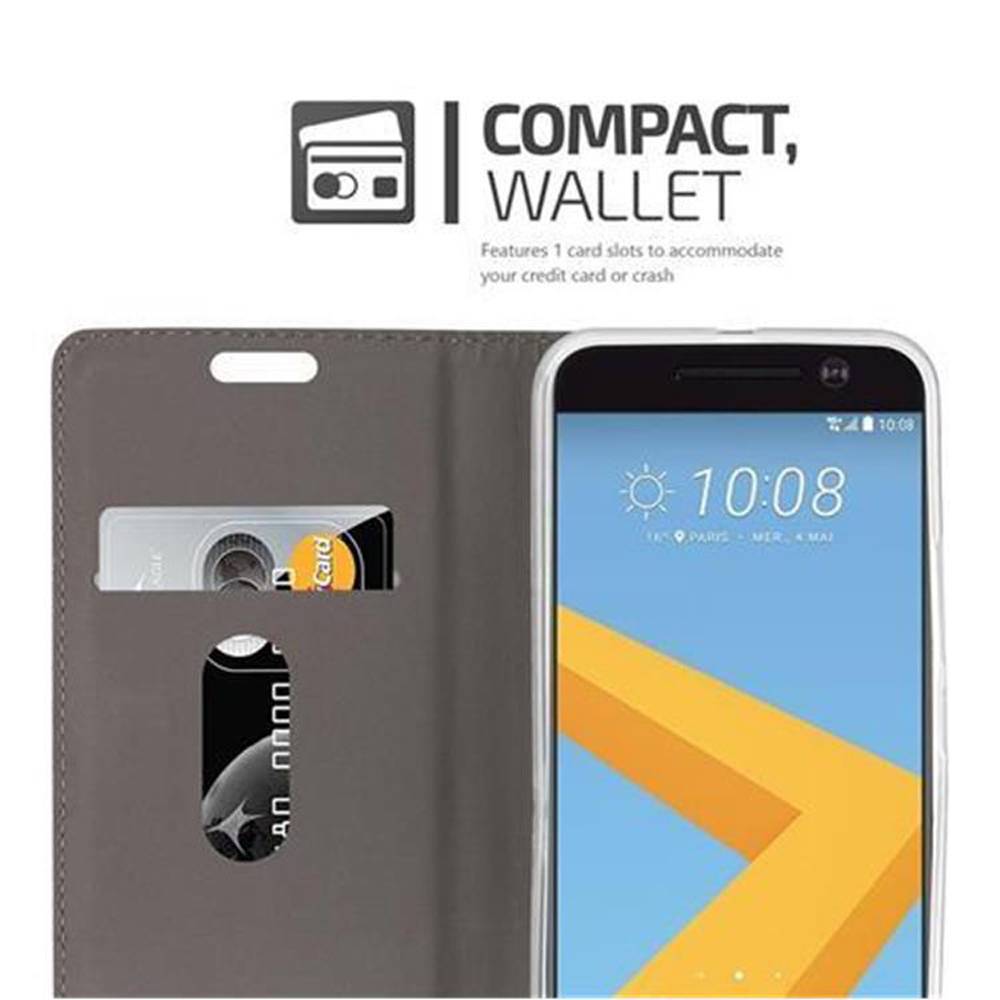 Cadorabo Hülle für HTC ONE M10 Schutzhülle in Grau Handy Hülle Etui Book Case Cover