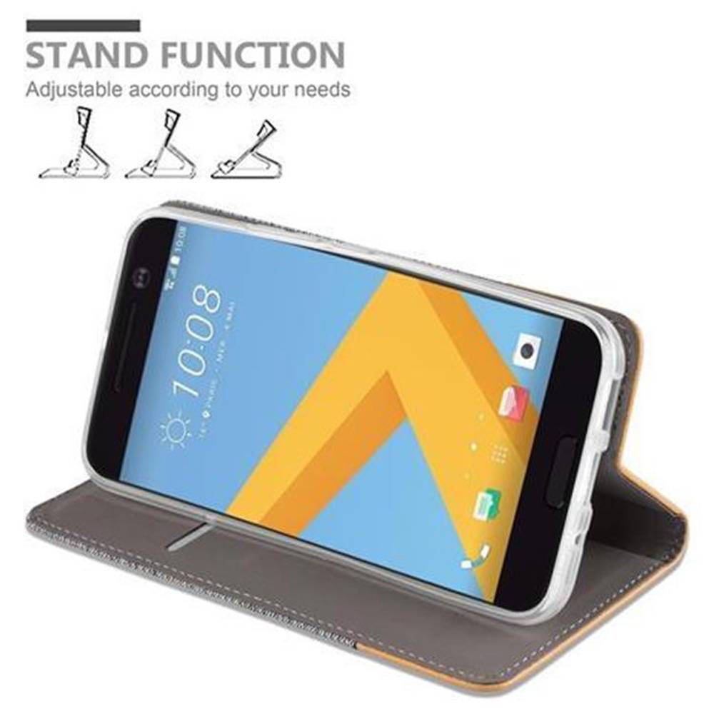 Cadorabo Hülle für HTC ONE M10 Schutzhülle in Grau Handy Hülle Etui Book Case Cover