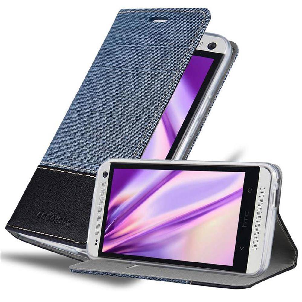 Cadorabo Hülle für HTC ONE M7 Schutzhülle in Blau Handy Hülle Etui Book Case Cover