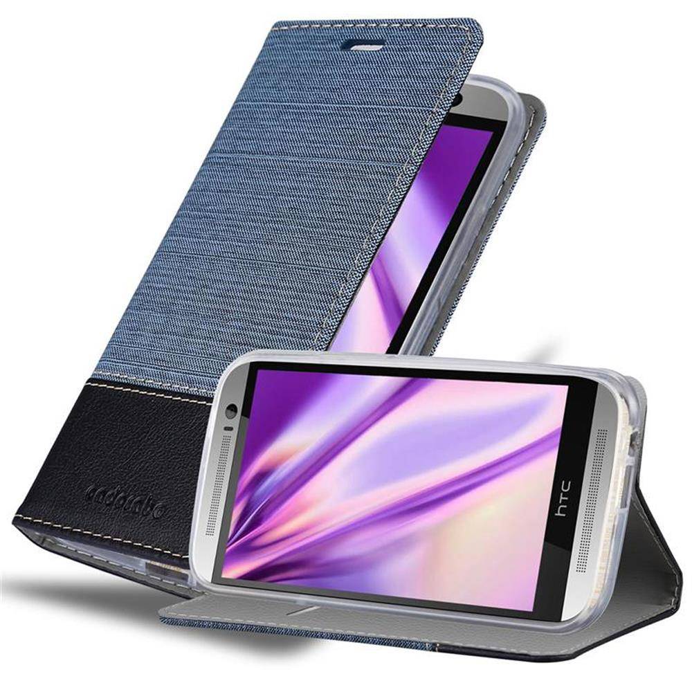 Cadorabo Hülle für HTC ONE M8 Schutzhülle in Blau Handy Hülle Etui Book Case Cover
