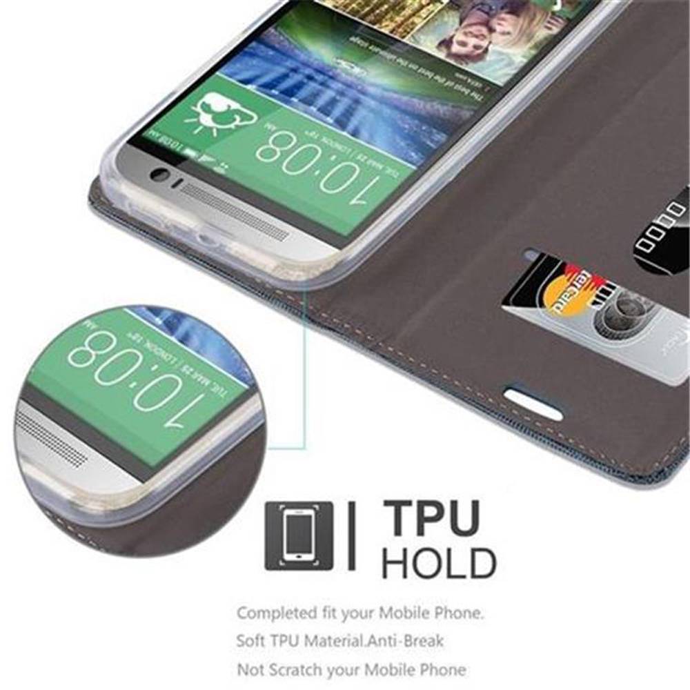 Cadorabo Hülle für HTC ONE M8 Schutzhülle in Blau Handy Hülle Etui Book Case Cover