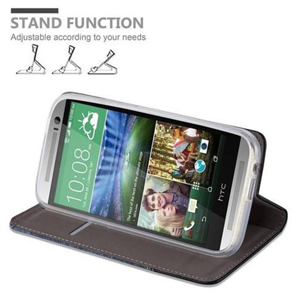 Cadorabo Hülle für HTC ONE M8 Schutzhülle in Blau Handy Hülle Etui Book Case Cover