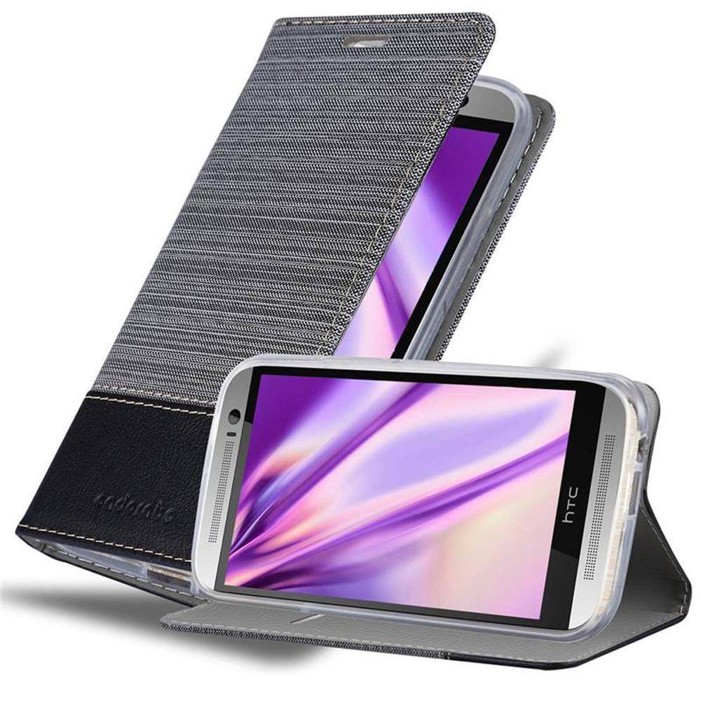 Cadorabo Hülle für HTC ONE M8 Schutzhülle in Grau Handy Hülle Etui Book Case Cover