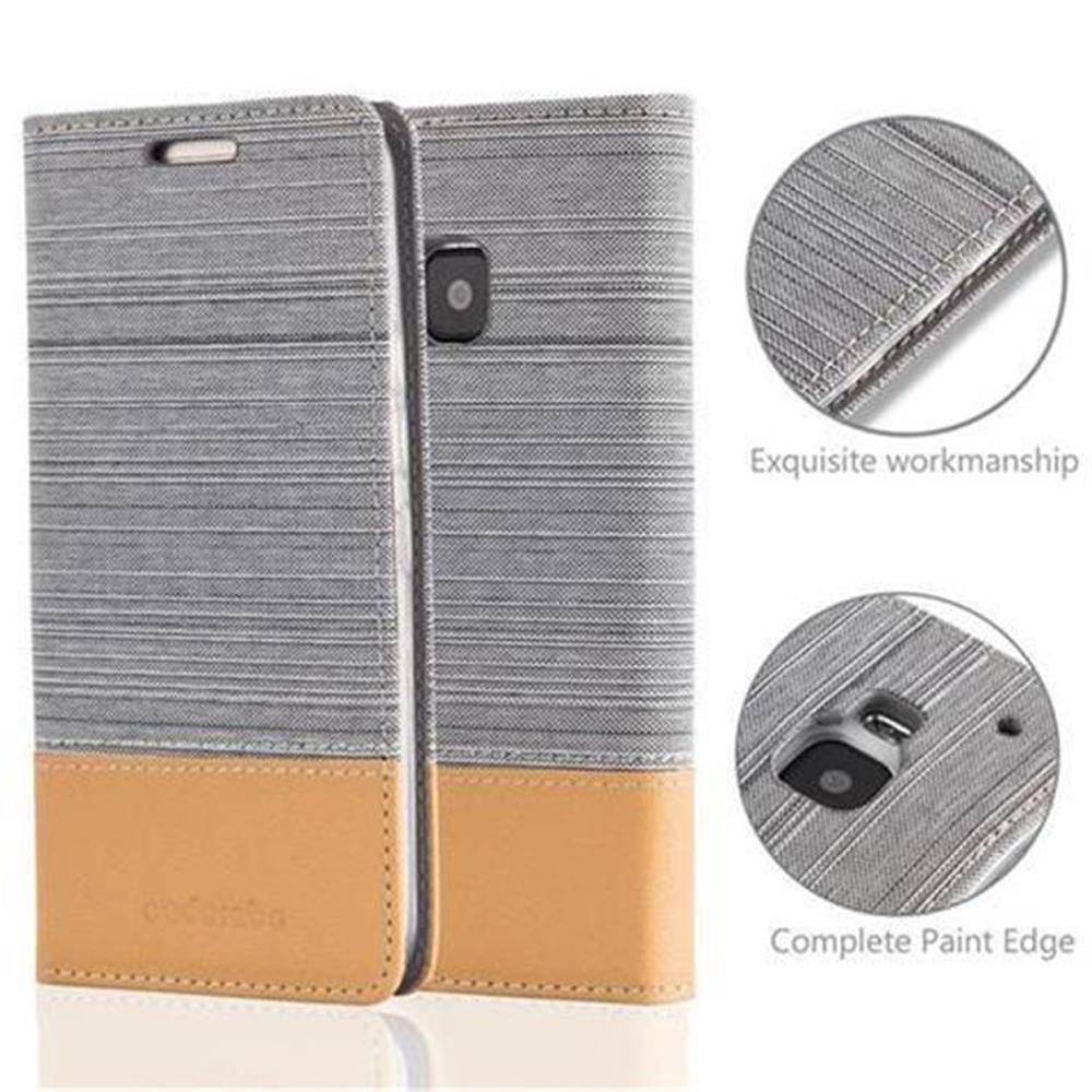 Cadorabo Hülle für HTC ONE M9 Schutzhülle in Grau Handy Hülle Etui Book Case Cover