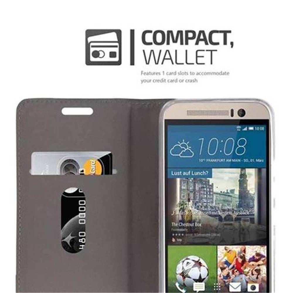 Cadorabo Hülle für HTC ONE M9 Schutzhülle in Grau Handy Hülle Etui Book Case Cover