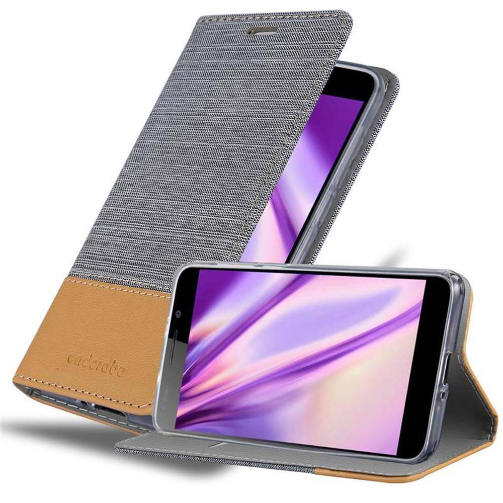 Cadorabo Hülle für Honor 6 Schutzhülle in Grau Handy Hülle Etui Book Case Cover
