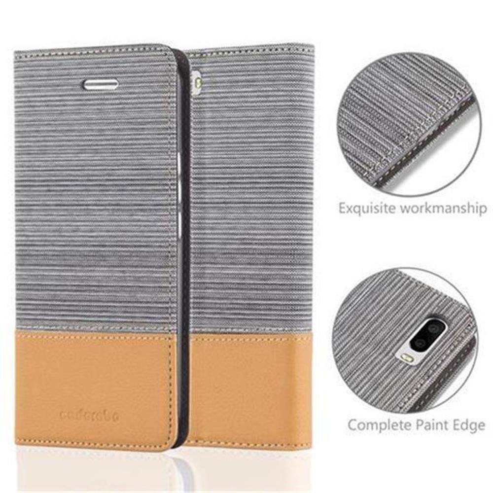 Cadorabo Hülle für Honor 6 PLUS Schutzhülle in Grau Handy Hülle Etui Book Case Cover