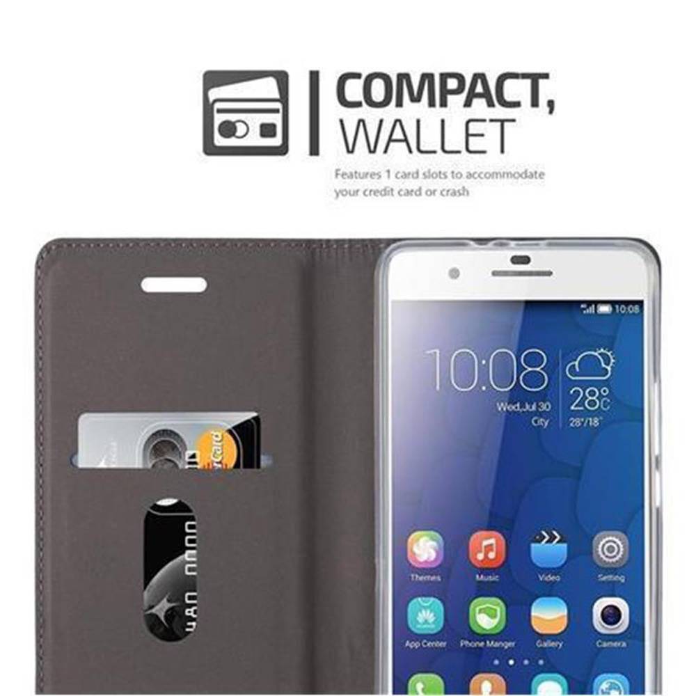 Cadorabo Hülle für Honor 6 PLUS Schutzhülle in Blau Handy Hülle Etui Book Case Cover