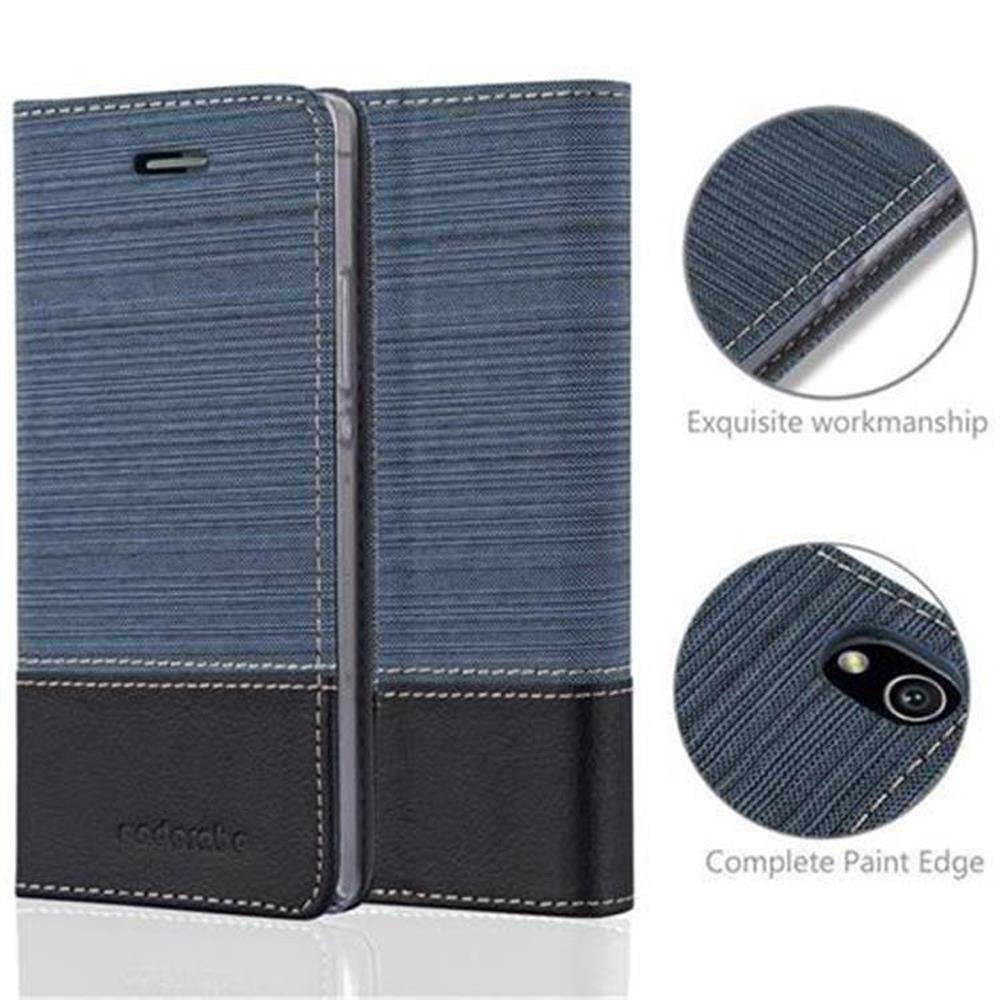 Cadorabo Hülle für Huawei ASCEND P7 Schutzhülle in Blau Handy Hülle Etui Book Case Cover
