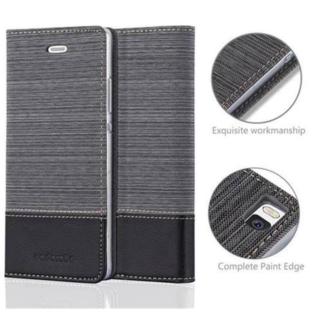 Cadorabo Hülle für Huawei P8 Schutzhülle in Grau Handy Hülle Etui Book Case Cover