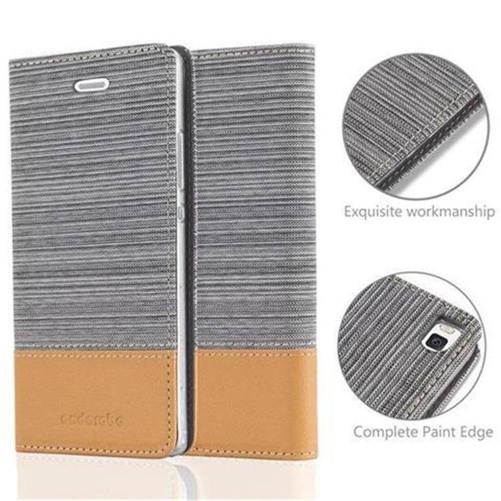 Cadorabo Hülle für Huawei P8 Schutzhülle in Grau Handy Hülle Etui Book Case Cover