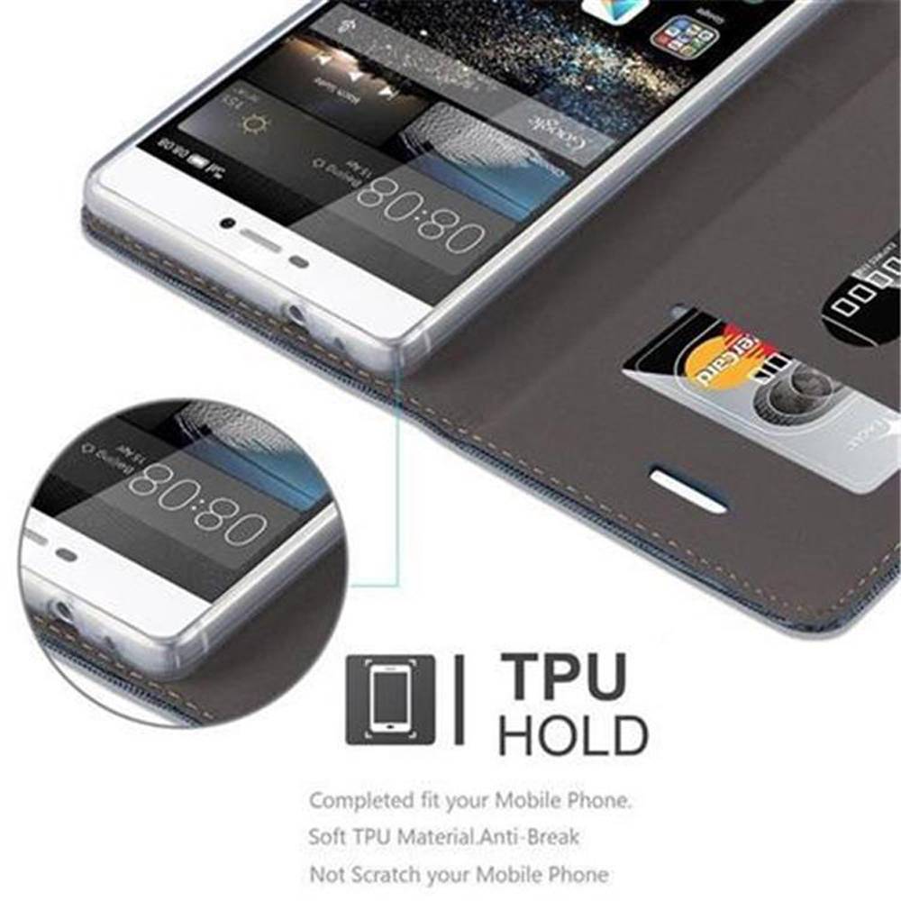 Cadorabo Hülle für Huawei P8 Schutzhülle in Blau Handy Hülle Etui Book Case Cover