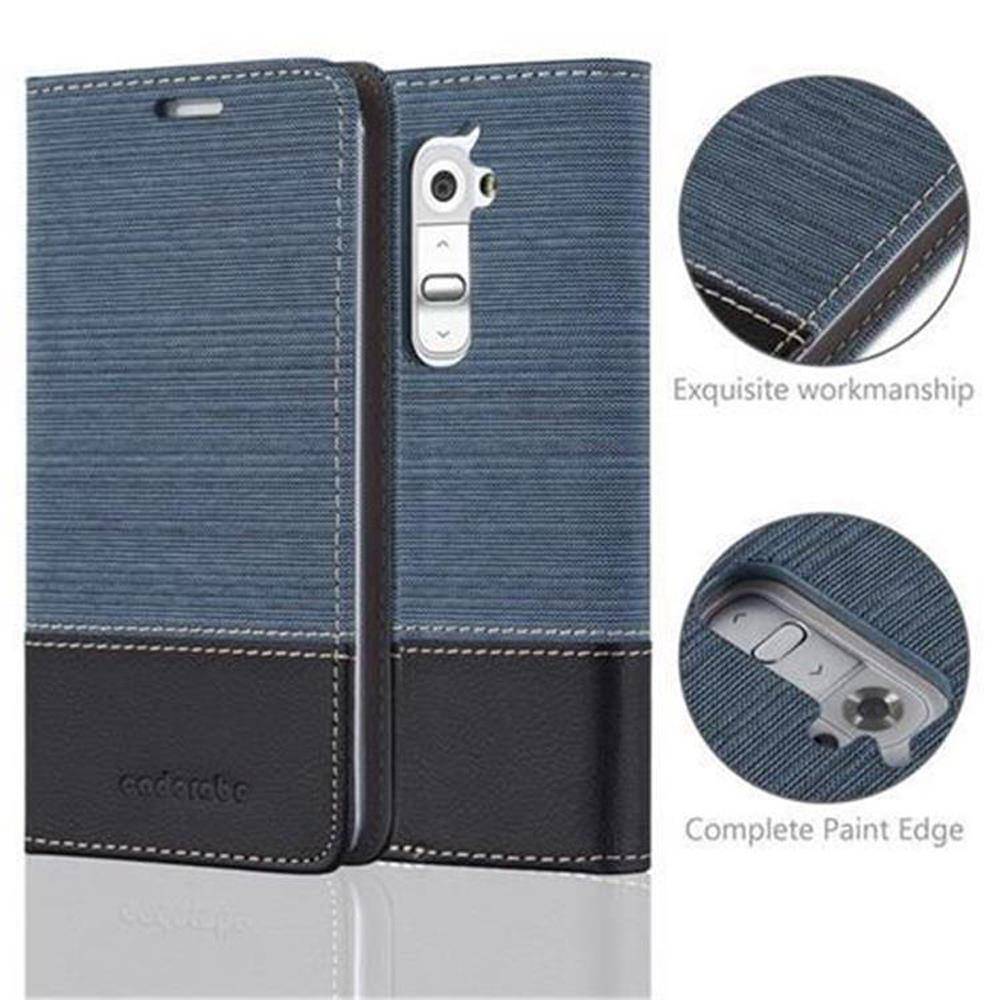 Cadorabo Hülle für LG G2 Schutzhülle in Blau Handy Hülle Etui Book Case Cover