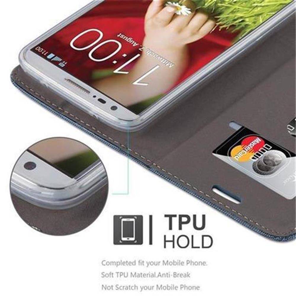 Cadorabo Hülle für LG G2 Schutzhülle in Blau Handy Hülle Etui Book Case Cover