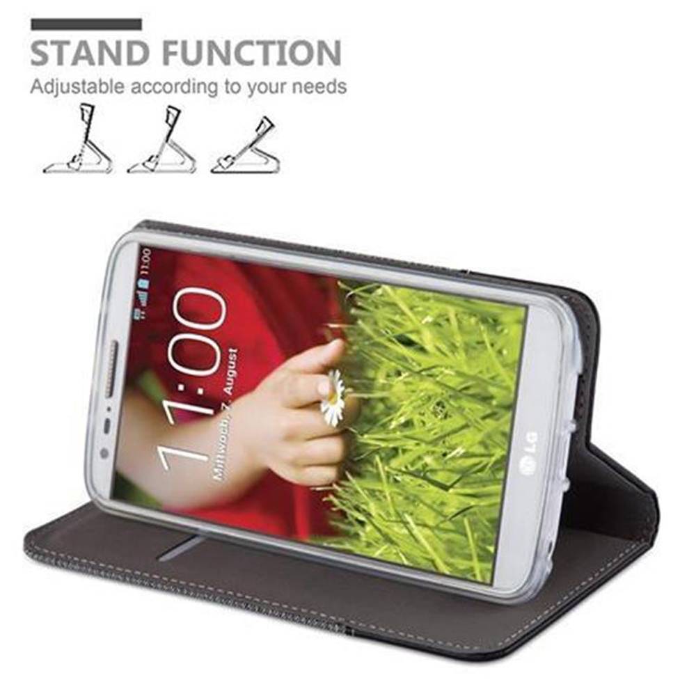 Cadorabo Hülle für LG G2 Schutzhülle in Grau Handy Hülle Etui Book Case Cover