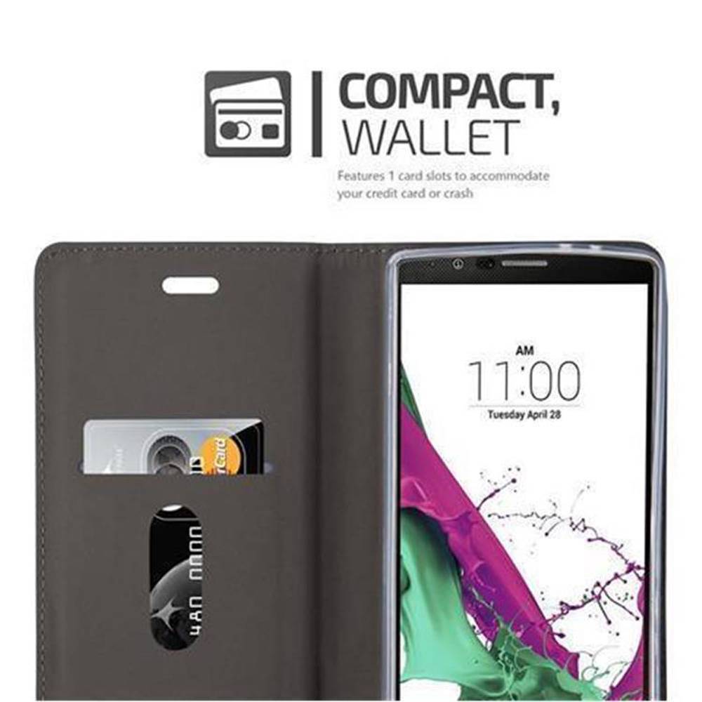 Cadorabo Hülle für LG G4 / G4 PLUS Schutzhülle in Grau Handy Hülle Etui Book Case Cover
