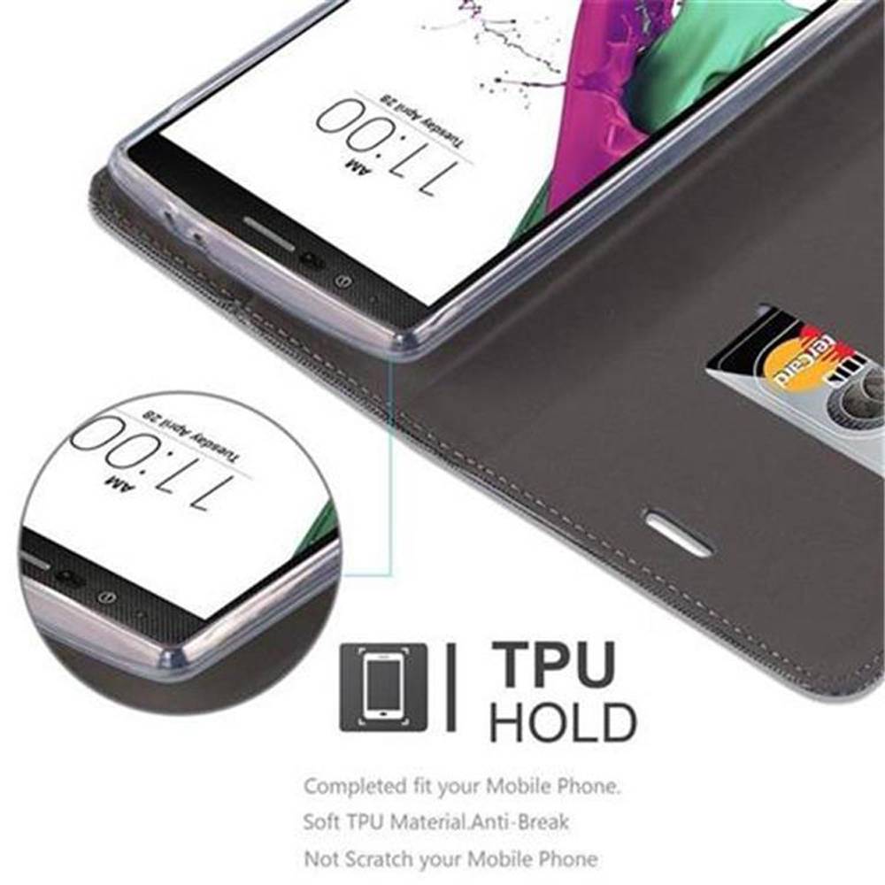 Cadorabo Hülle für LG G4 / G4 PLUS Schutzhülle in Grau Handy Hülle Etui Book Case Cover