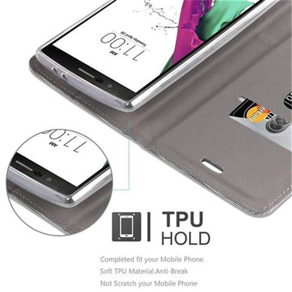Cadorabo Hülle für LG G4 / G4 PLUS Schutzhülle in Grau Handy Hülle Etui Book Case Cover