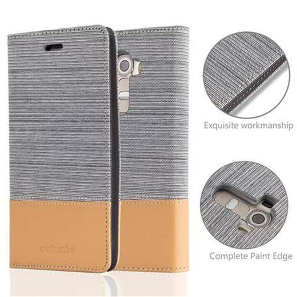 Cadorabo Hülle für LG G4 / G4 PLUS Schutzhülle in Grau Handy Hülle Etui Book Case Cover