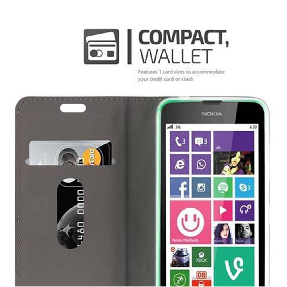 Cadorabo Hülle für Nokia Lumia 630 / 635 Schutzhülle in Grau Handy Hülle Etui Book Case Cover