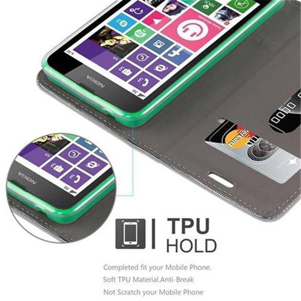 Cadorabo Hülle für Nokia Lumia 630 / 635 Schutzhülle in Grau Handy Hülle Etui Book Case Cover