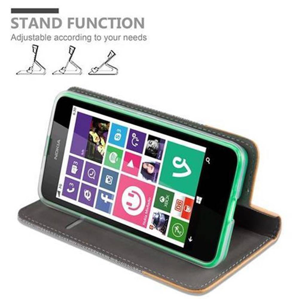Cadorabo Hülle für Nokia Lumia 630 / 635 Schutzhülle in Grau Handy Hülle Etui Book Case Cover