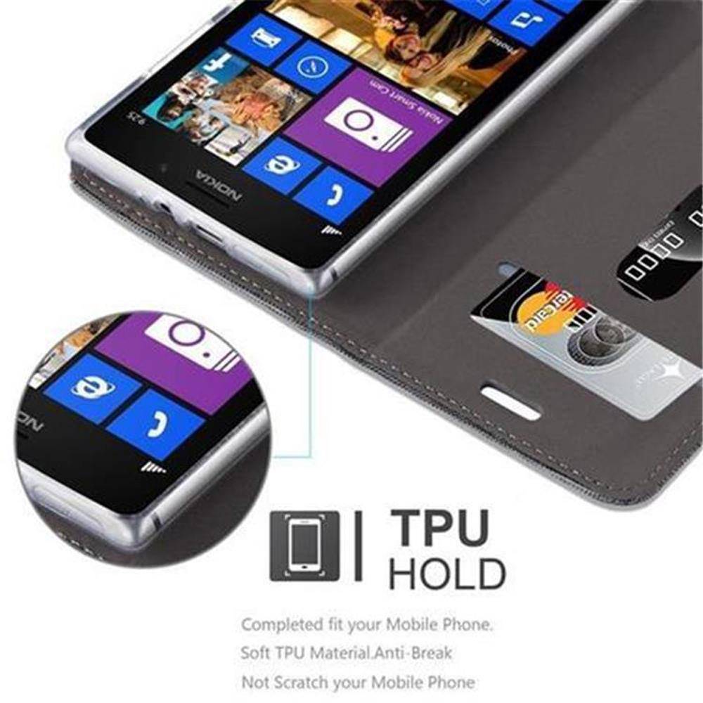 Cadorabo Hülle für Nokia Lumia 925 Schutzhülle in Grau Handy Hülle Etui Book Case Cover