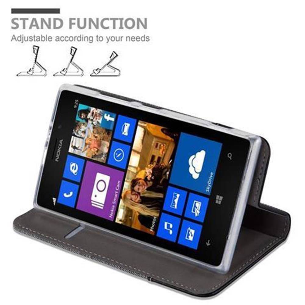 Cadorabo Hülle für Nokia Lumia 925 Schutzhülle in Grau Handy Hülle Etui Book Case Cover