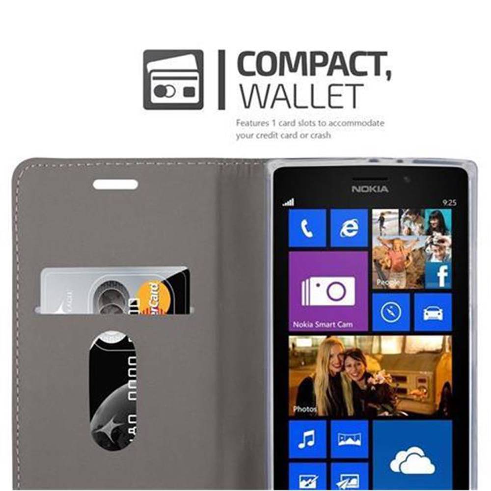 Cadorabo Hülle für Nokia Lumia 925 Schutzhülle in Grau Handy Hülle Etui Book Case Cover