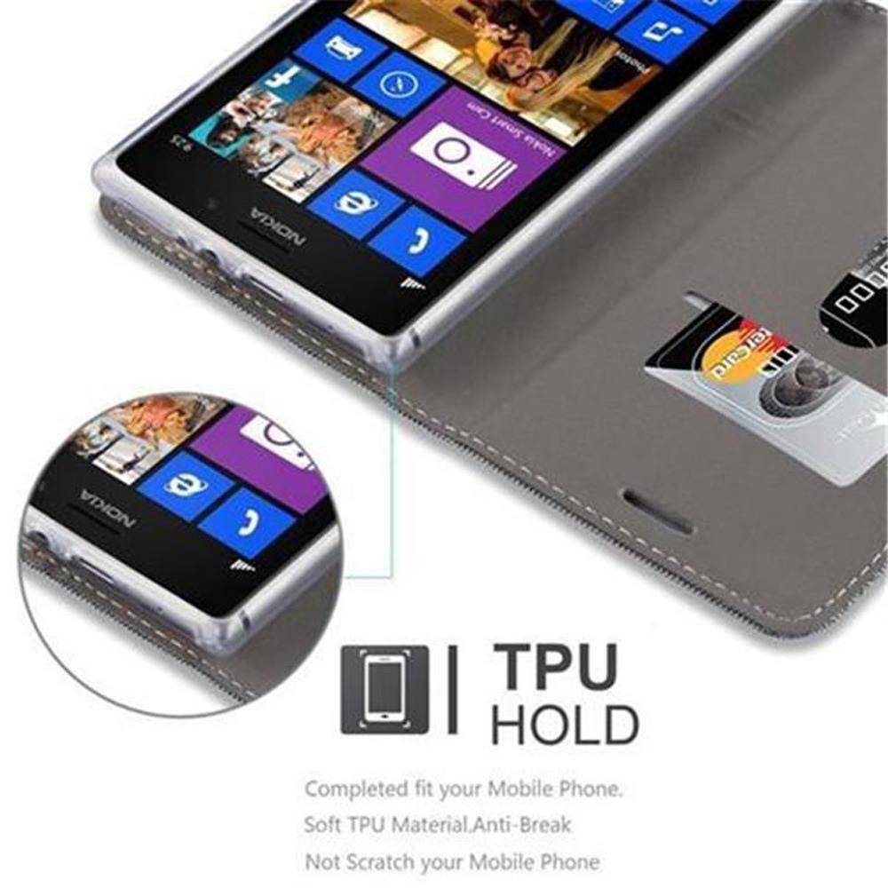 Cadorabo Hülle für Nokia Lumia 925 Schutzhülle in Grau Handy Hülle Etui Book Case Cover