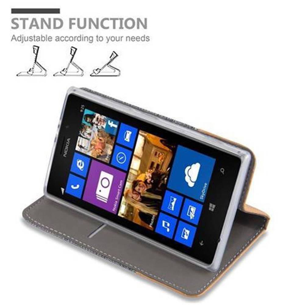 Cadorabo Hülle für Nokia Lumia 925 Schutzhülle in Grau Handy Hülle Etui Book Case Cover