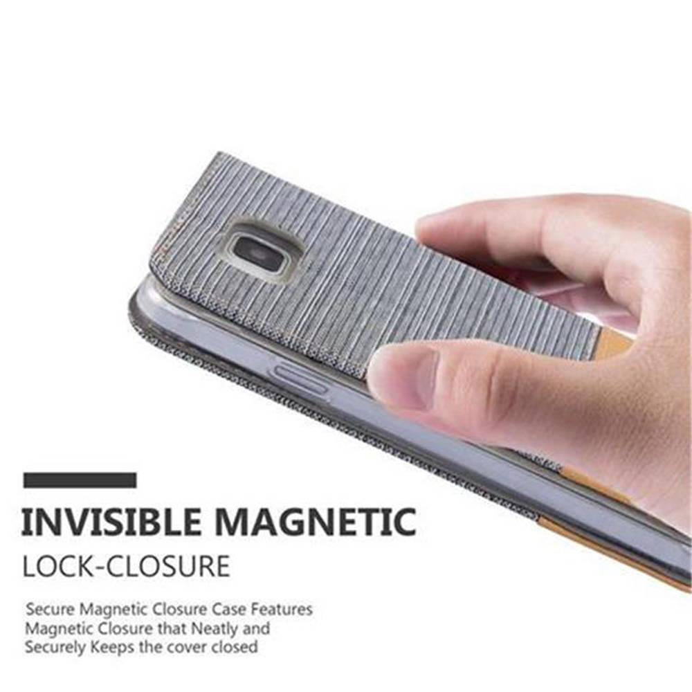 Cadorabo Hülle für Samsung Galaxy ALPHA Schutzhülle in Grau Handy Hülle Etui Book Case Cover