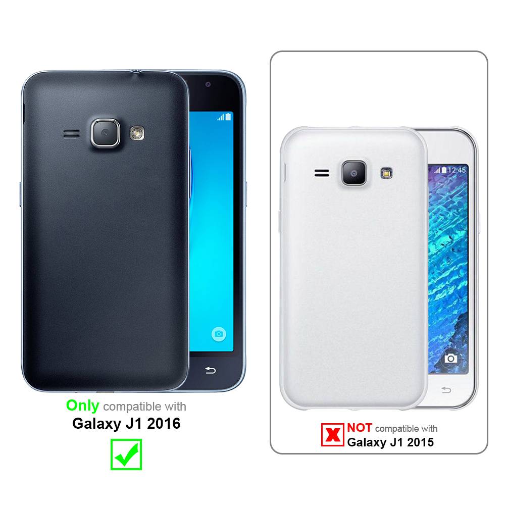 Cadorabo Hülle für Samsung Galaxy J1 2016 Schutzhülle in Grau Handy Hülle Etui Book Case Cover