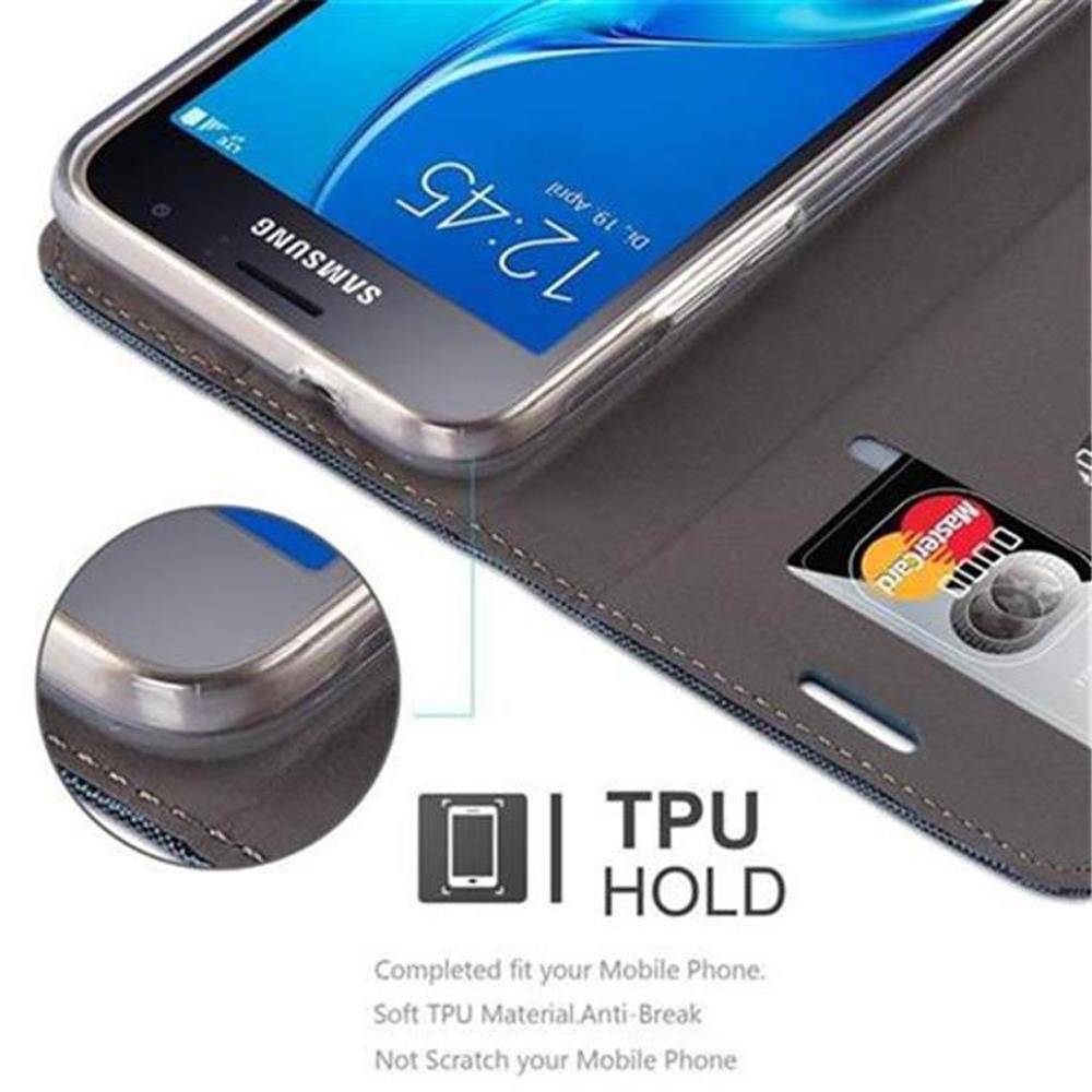 Cadorabo Hülle für Samsung Galaxy J1 2016 Schutzhülle in Blau Handy Hülle Etui Book Case Cover