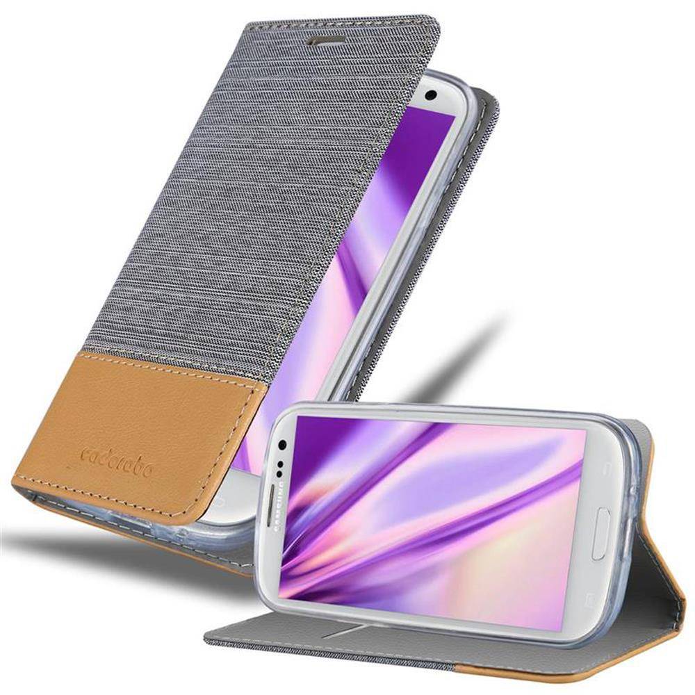 Cadorabo Hülle für Samsung Galaxy S3 / S3 NEO Schutzhülle in Grau Handy Hülle Etui Book Case Cover