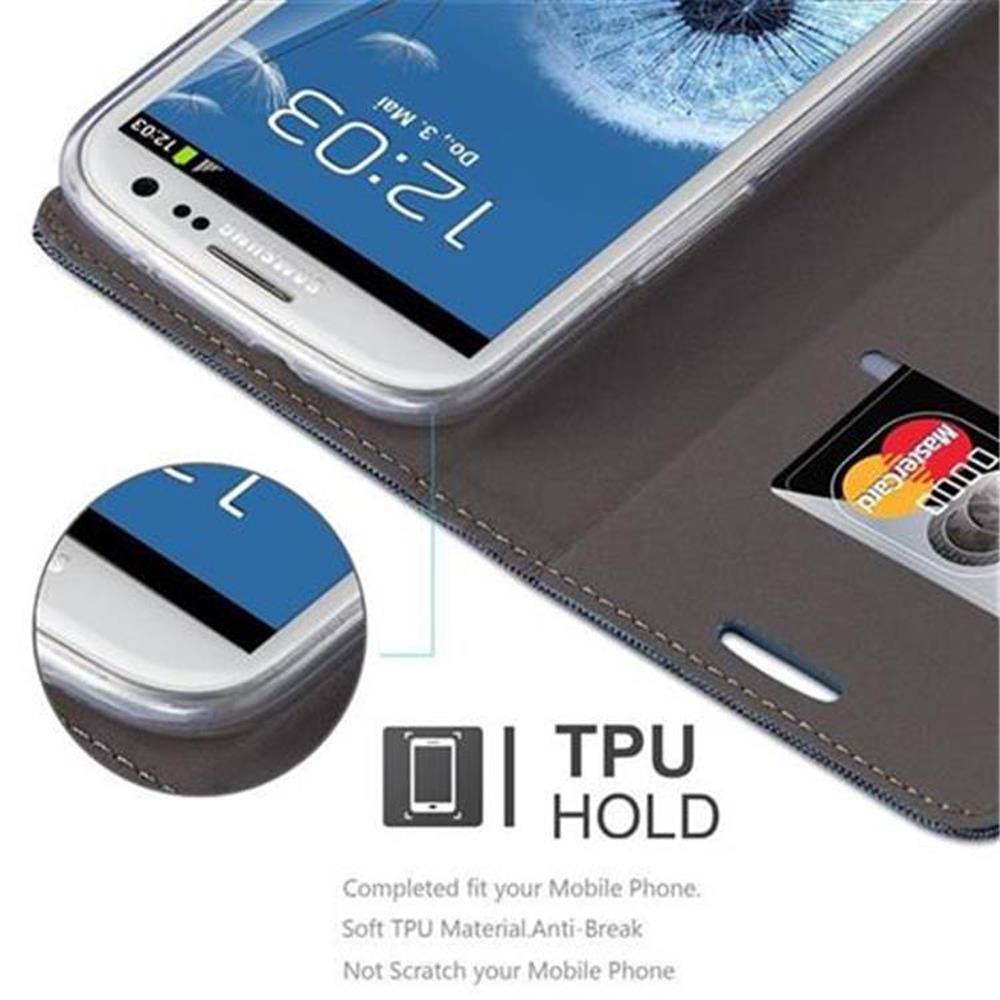 Cadorabo Hülle für Samsung Galaxy S3 / S3 NEO Schutzhülle in Blau Handy Hülle Etui Book Case Cover