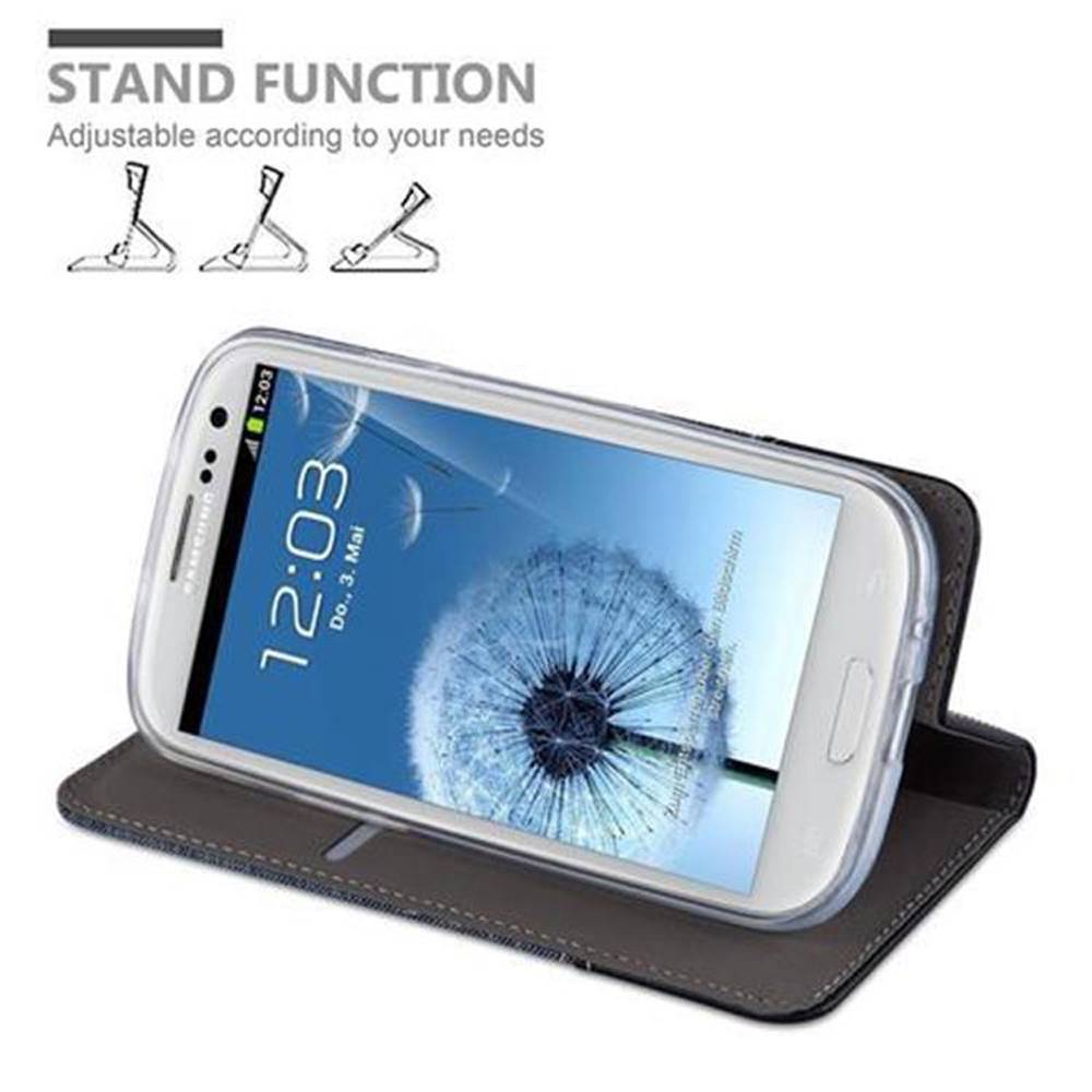 Cadorabo Hülle für Samsung Galaxy S3 / S3 NEO Schutzhülle in Blau Handy Hülle Etui Book Case Cover
