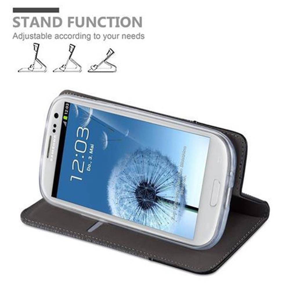 Cadorabo Hülle für Samsung Galaxy S3 / S3 NEO Schutzhülle in Grau Handy Hülle Etui Book Case Cover